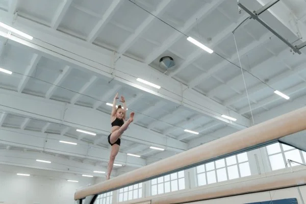 gymnast on balance beam